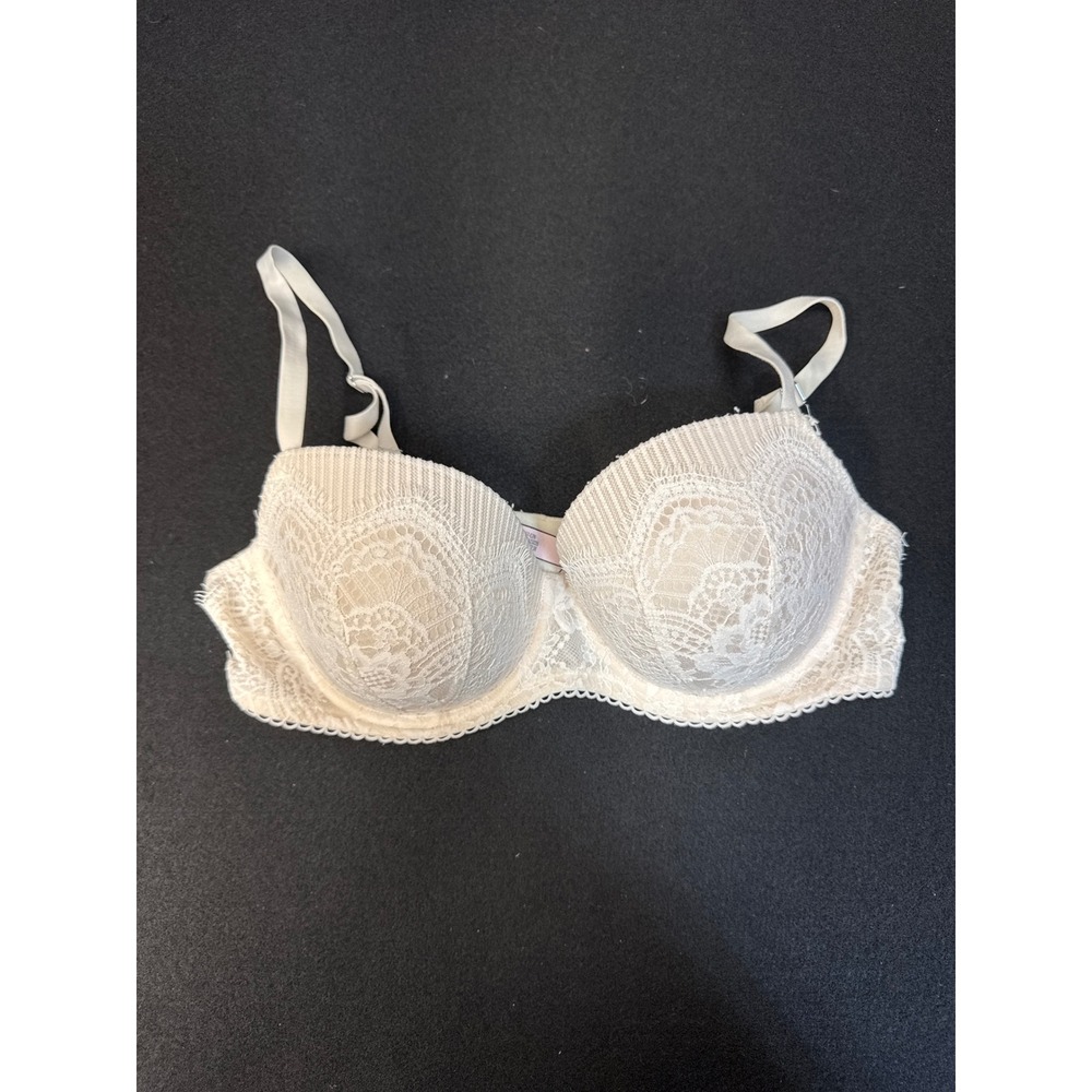 Victoria's Secret Angels Lined Demi Bra Cream White Lace 38C